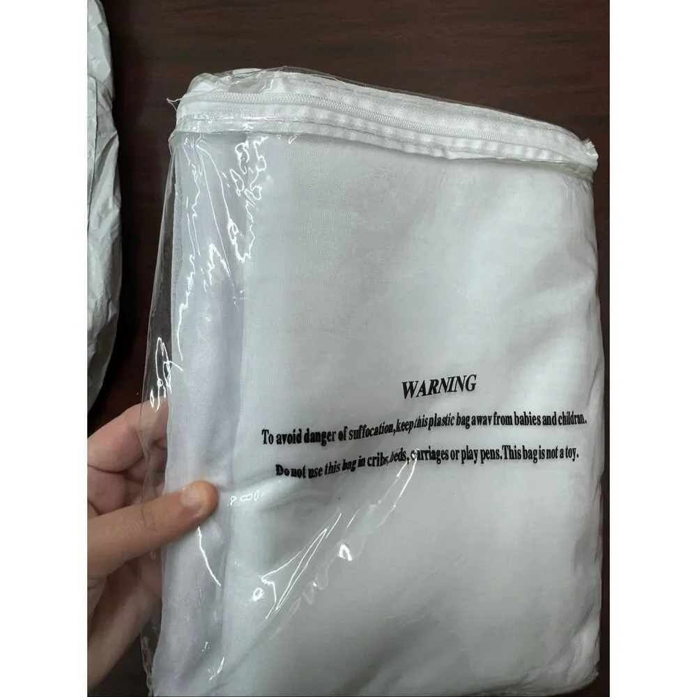 NWT WPM White Voile Sheer Curtain and Scarf Set